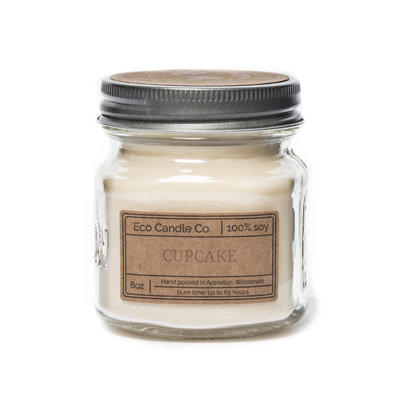Cupcake Scented Jar Candle with Glass Holder
