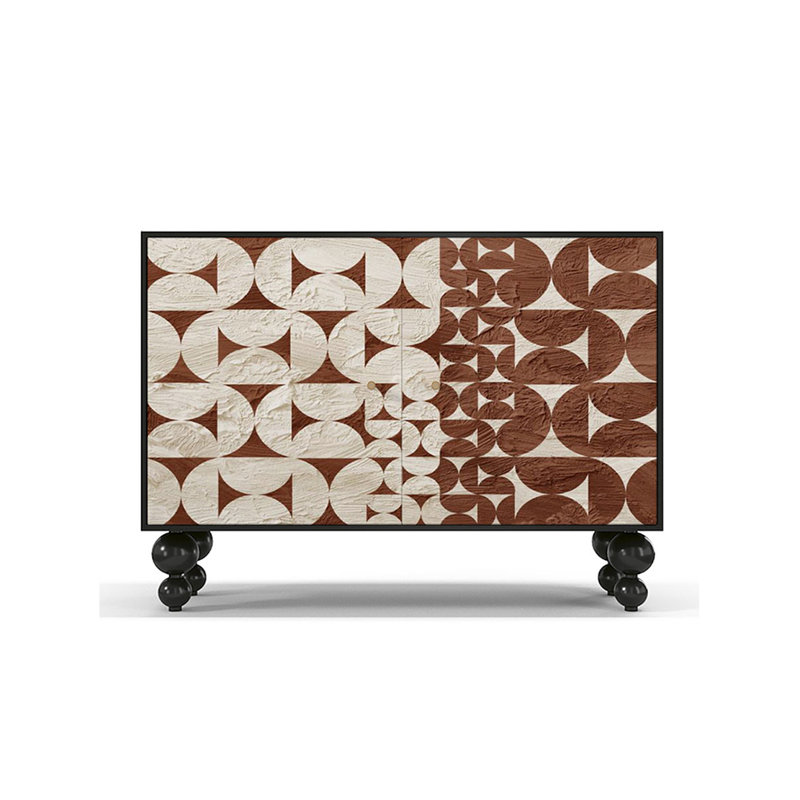 Armoire d'appoint moderne en bois massif, Noir