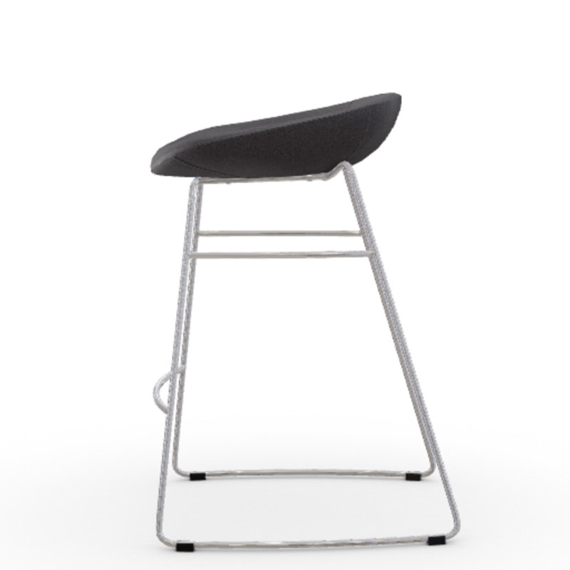 Palm Upholstered Backless Stool with Metal Frame, Counter Stool (26.5" Seat Height), Skuba Optic White
