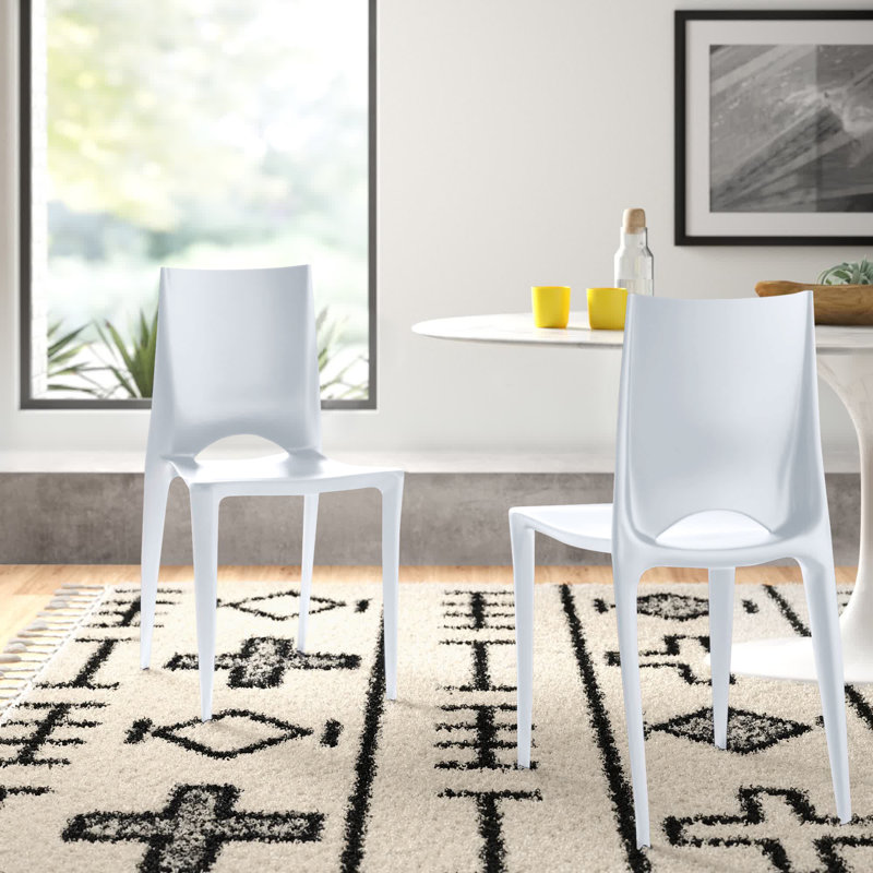 Benja 18.9'' H Stacking Side Chair, White, 2