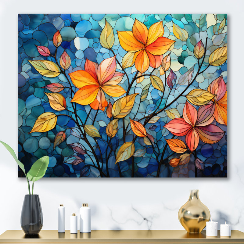 «Colorful Mosaic I - Abstract Collages», art sur toile, Toile tendue, H 24 po x l 32 po x P 1 po