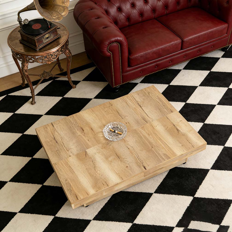 Square Veneer Coffee Table, Natural