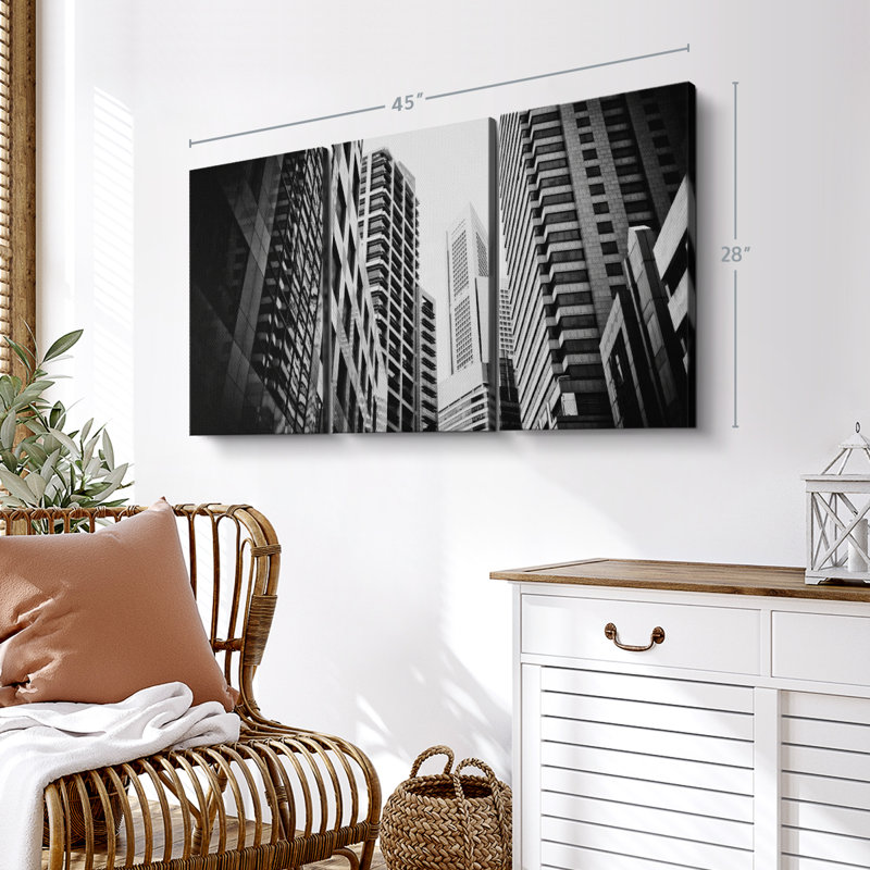 " Skyscraper Buildings " 3 - Pieces, 28" H x 45" W