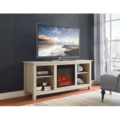 Dorset Unfinished TV Stand for TVs up to 65" with Fireplace Included