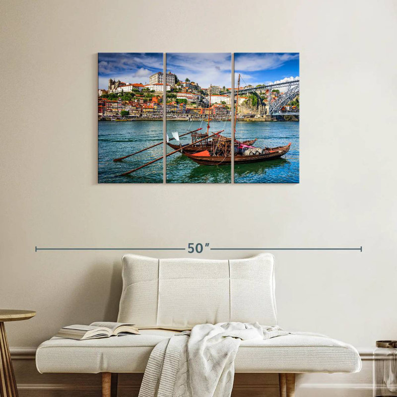 Sebbie Douro River Fishing Boats, 24" H x 38" W