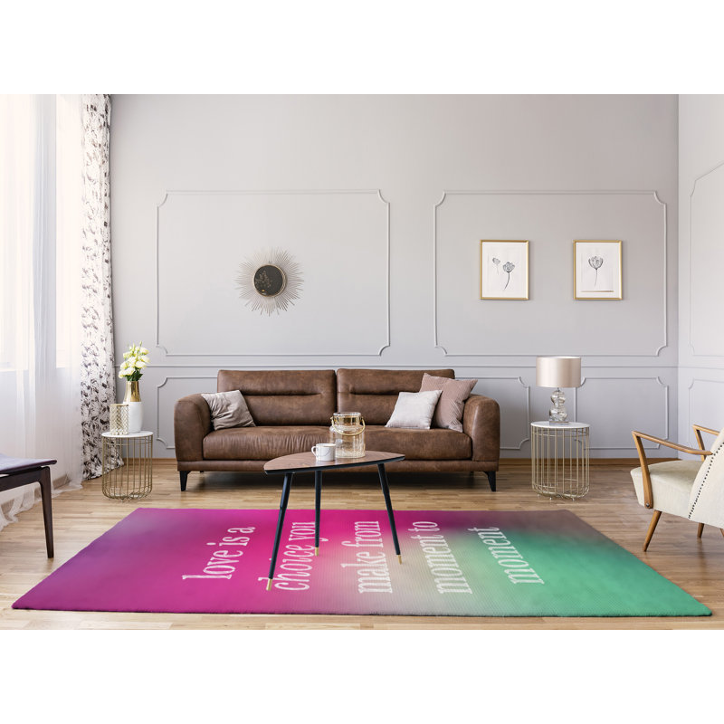 Tapis en polyester multicolore love is a choice quote, Rectangle 8 pi x 10 pi