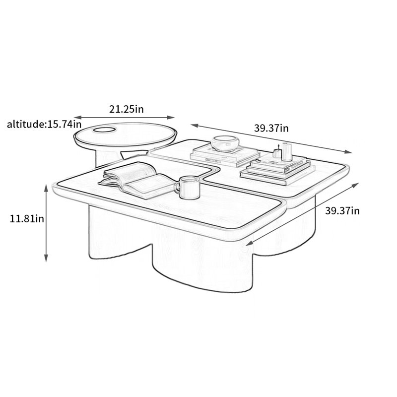 Table basse moderne en cuir simple