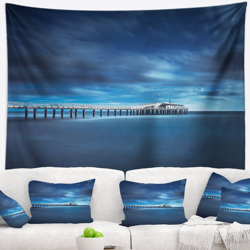 Tapisserie «Seascape Skyy Cloudy Calm Blue Waters», H 50 po x l 60 po