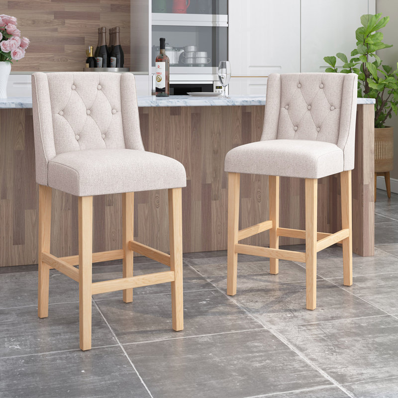 Gertz Eline Stool, Beige, Bar Stool (31" Seat Height)