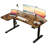 L-Shaped 59" Height Adjustable Electric Standing Desk, Sit And Stand Up Computer Desk For Home Office Rustic Brown-1323630934-1323630935