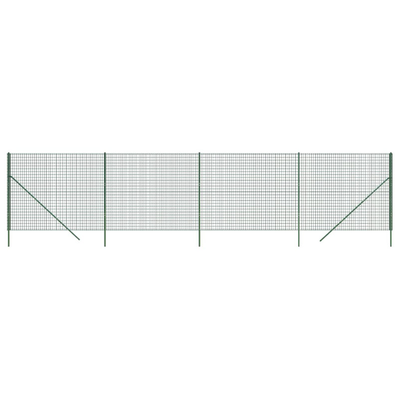 Clôture grillagée vidaXL en acier galvanisé vert, H 86,6 po x l 984,3 po