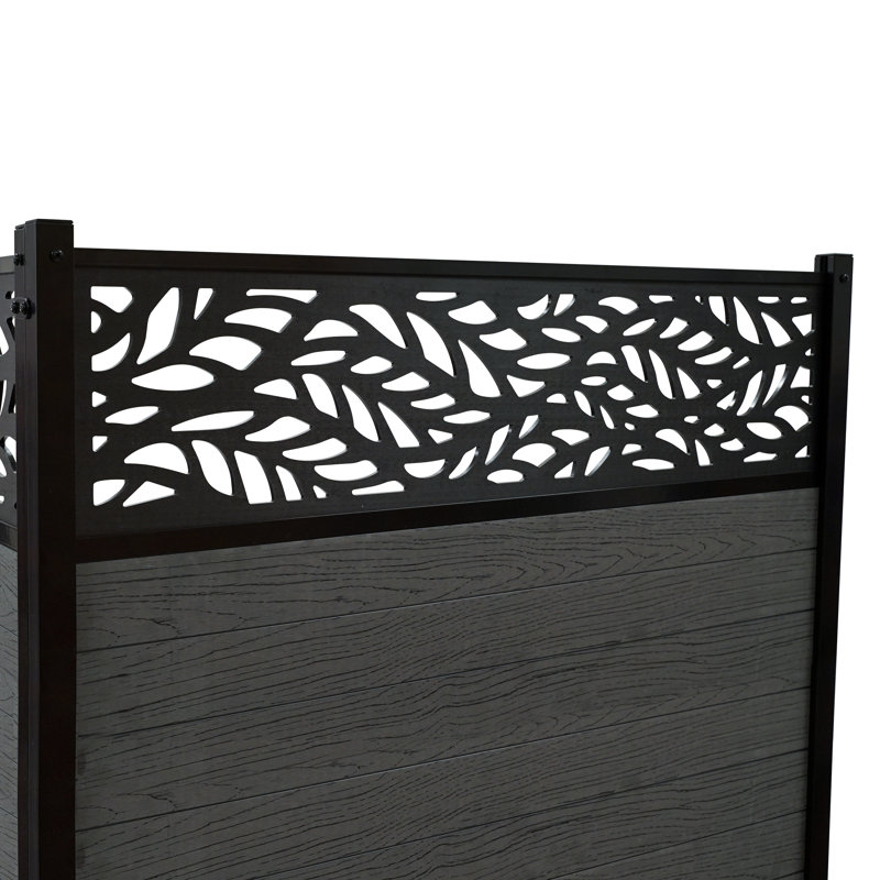 Nappa Charcoal Vinyl Privacy Screen Kit with Laser Cut Design