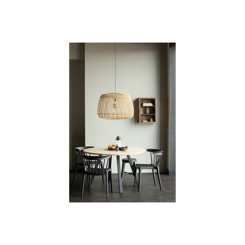 Glynn Patio Dining Side Chair, Black