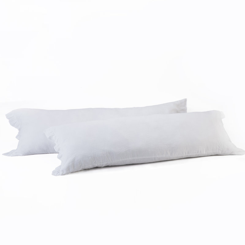  Housse de coussin d'extérieur en lin, Blanc