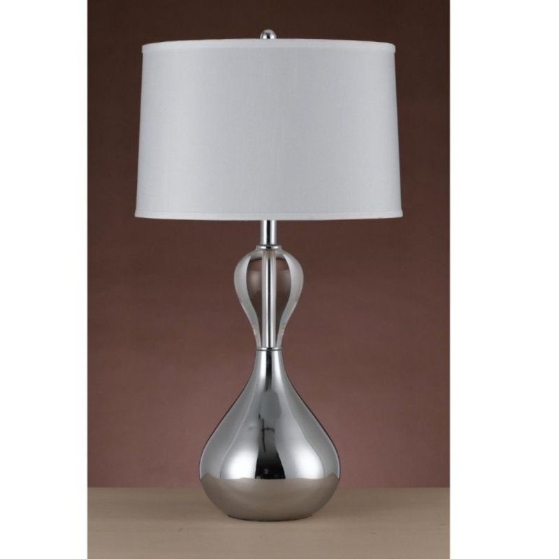 Lampe de table Ozark Crystal en métal chromé 150 W, hauteur 74 cm