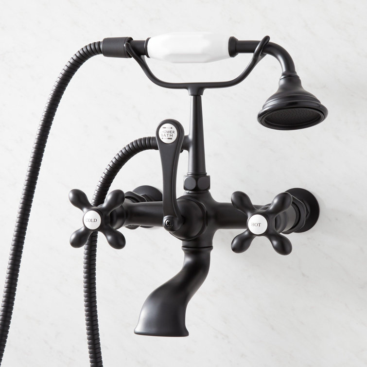 Telephone Style Wall Mounted Tub Faucet with Cross Handles