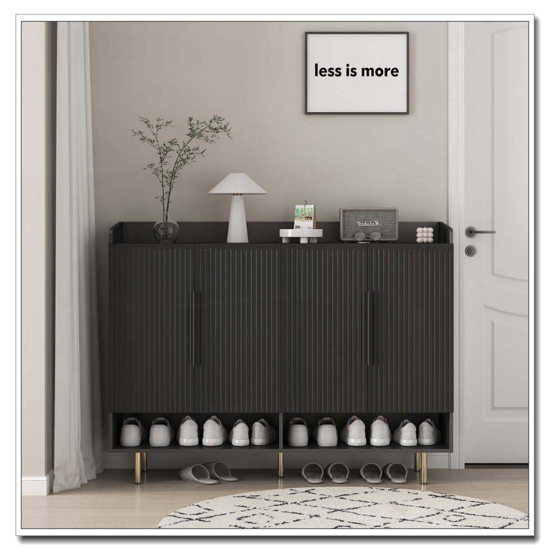 Armoire à chaussures avec 4 portes, Brun