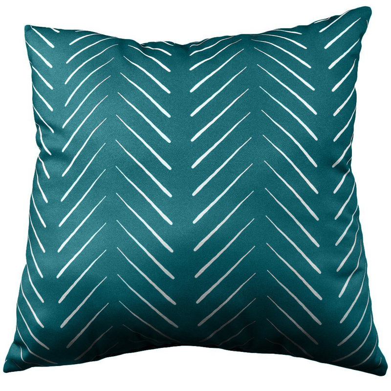 15 Coussin à double face 15 Colonnes Chevron, Bleu sarcelle