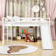 Lit mezzanine simple avec glissade et échelle Kenara-893917631