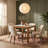 Elliot Square Teak and Marble Dining Table in Walnut Finish-1175311296