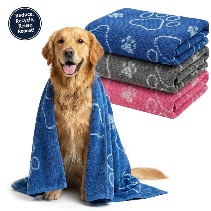 Drytek High Performance Pet Towel (1 pack)- 30" X 54"-Pink, Navy