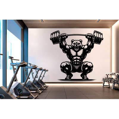 Bear Gym Wall Decor Bear Fitness Wall Art Gym Wall Decals Bear Wall Decal Crossfit Gifts Home Gym Wall Sticker Gym 749RS