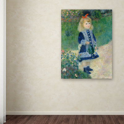 «A Girl With a Watering Can» par Pierre-Auguste Renoir - reproduction d'art sur toile