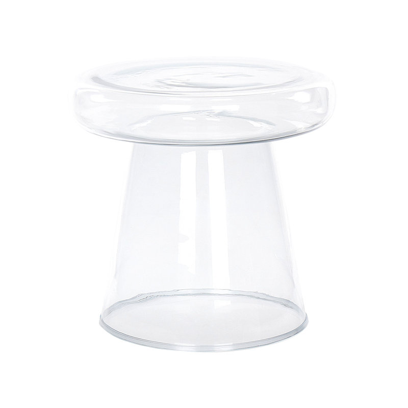 Moneer Glass Top Pedestal Side Table Set, Clear