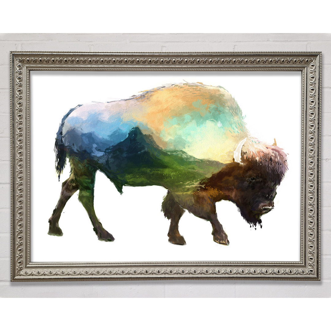 Der Bison des Universums - Einzelne Bilderrahmen Kunstdrucke