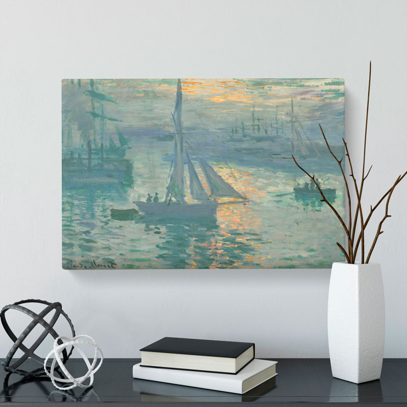 Sunrise over the Boats by Claude Monet - Wrapped Canvas, 40cm H x 60cm W x 3cm D