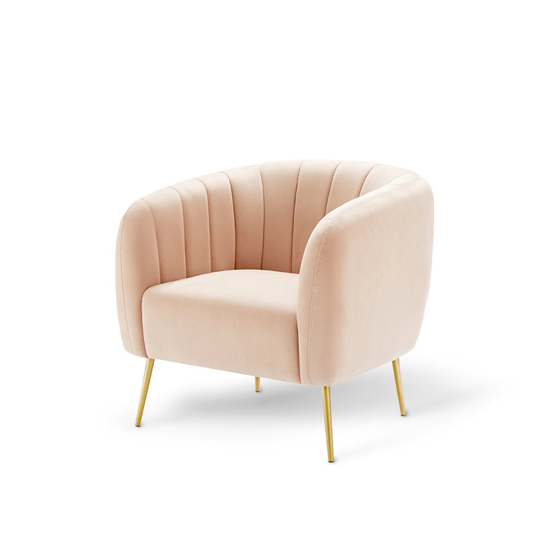 Fauteuil demi-tonneau Samouri, Mousseline de soie velours