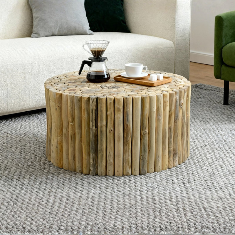 Table basse en bois de teck D31.5 "