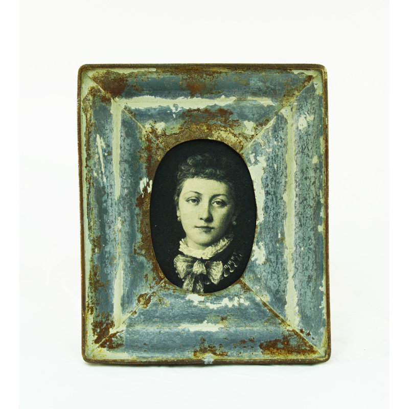 Blue Metal Matte Picture Frame with Mat
