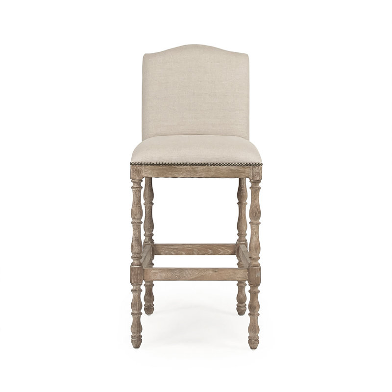 Aria 26" Bar Stool, Bar Stool (30.75" Seat Height), Limed Gray