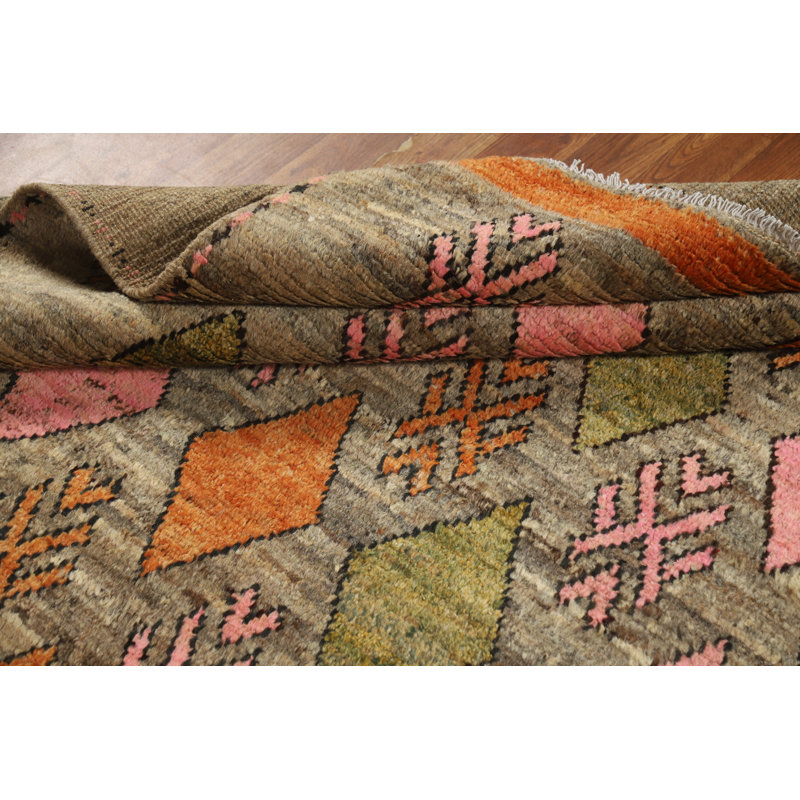 Tapis carré géométrique en laine marocain 6 x 6