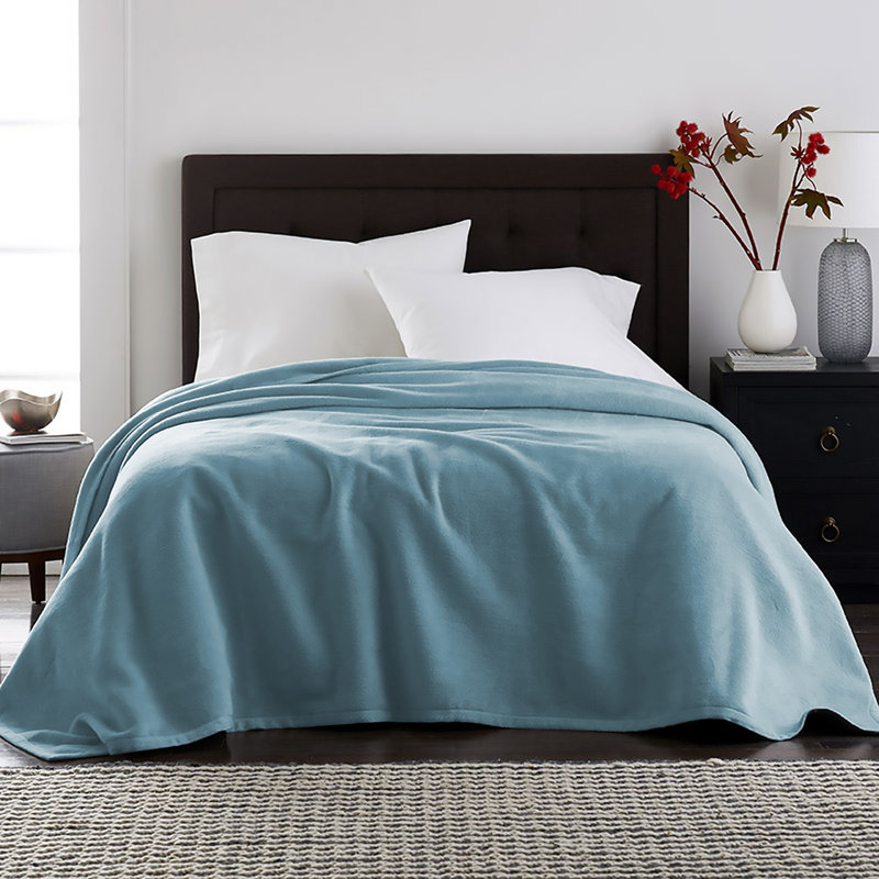 Couverture en peluche veloutée, Très grand, Bleu minéral
