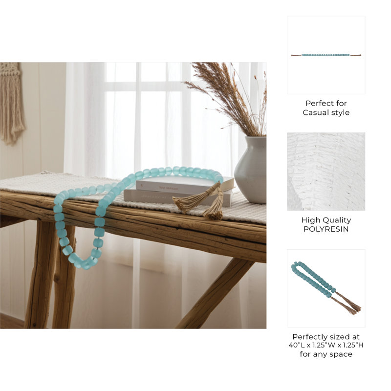 Resin Polyresin Jute Decorative Beads With Tassel Accents Featuring Woven Detailing And Modern Glam Silhouette For Contemporary Display Or Layered Textural Styling In Versatile Arrangements