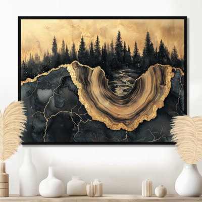 Forest River Of Black Onyx Crystal V - Forest Wall Art Decor