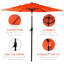 Parasol de marché de 7,5 pi avec bouton-poussoir, relevage à manivelle et évent pour terrasse de jardin-129514890