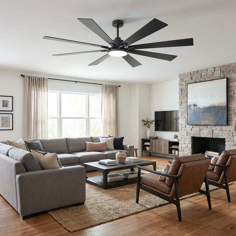 Vaczon 72" Smart Dimmable LED Ceiling Fan with 3CCT LED Lights, 6-Speed Reversible DC Motor, Timer, Remote and App Control
