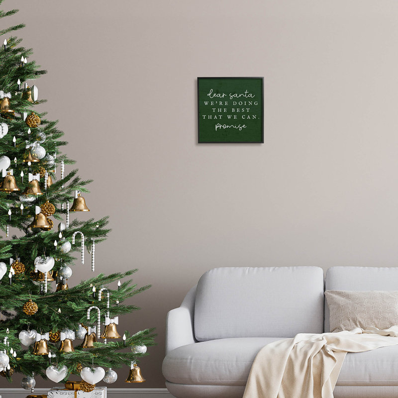 Dear Santa Best We-268, Giclée encadrée noir minuit, H 12 po x l 12 po x P 1,5 po