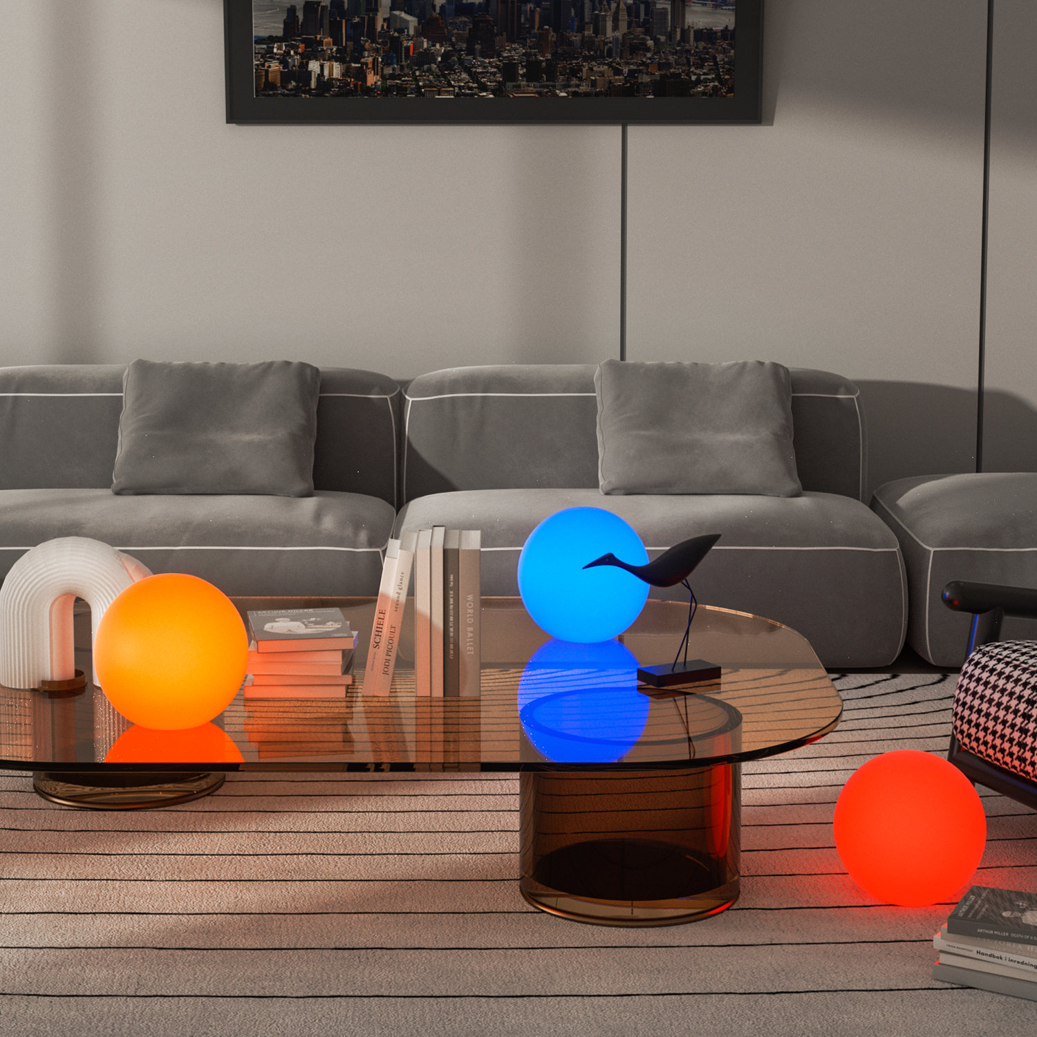 MoNiBloom LED Ball Light, 16 Color Rechargeable Night Light Dimmable Mood Lamp with Remote for Party Bar Decor & Reviews | Wayfair