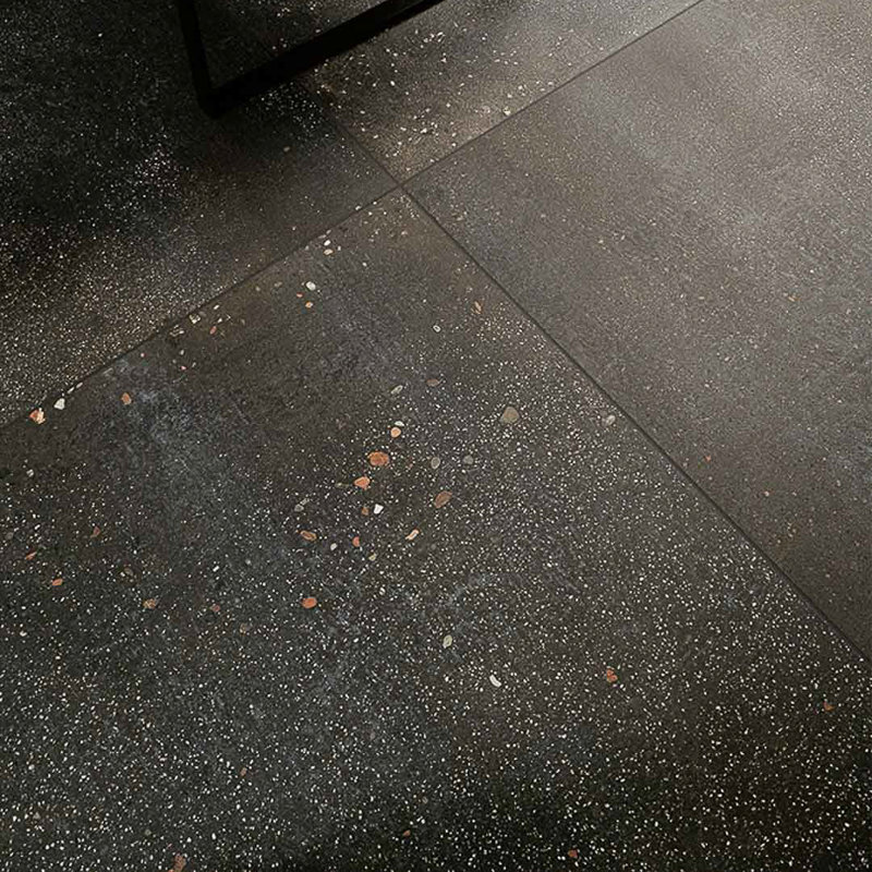 Cocci 24" x 24" Italian Floor Tiles, Grafite Black
