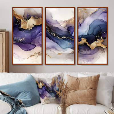 Dissolved Boundaries Of Geod And Marble I - Abstract Wall Art - Set Of 3