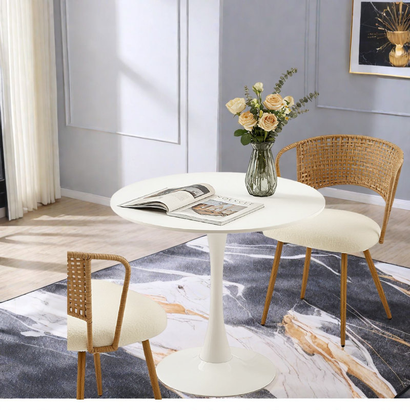 Table de salle à manger luxueuse tulipe blanche, bois aggloméré, style moderne pour la maison