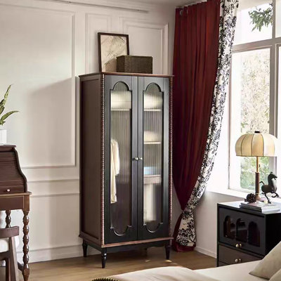 French-Style Retro Solid Wood Wardrobe