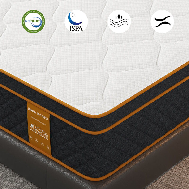 Wondnuga 12 Inch Hybrid Mattress, Medium Firm, 12", King 