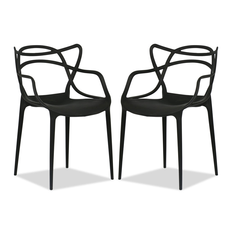 Modholic Nest Dining Chair, Black (Set Of 2), Black, 2