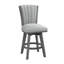 Ensemble de 2 chaises à hauteur de comptoir pivotantes et rembourrées de tissu gris