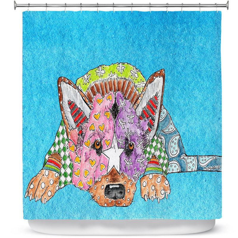 Rideau de douche simple allemand berger dog, Bleu